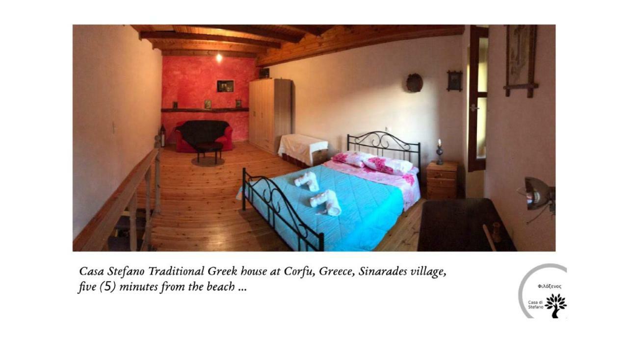Country Traditional House In Corfu Village, Greece Sinarádes Exteriér fotografie